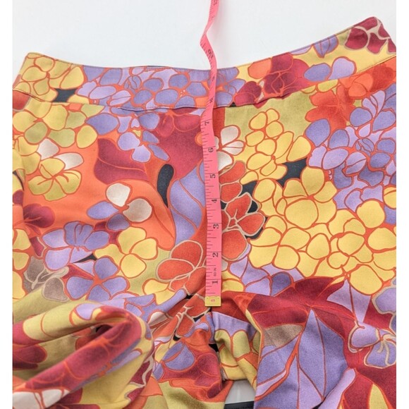 Talbots Petites Stretch Vtg Ankle Capri Floral Colorful Side Zip Pants Size 6 - Picture 7 of 9